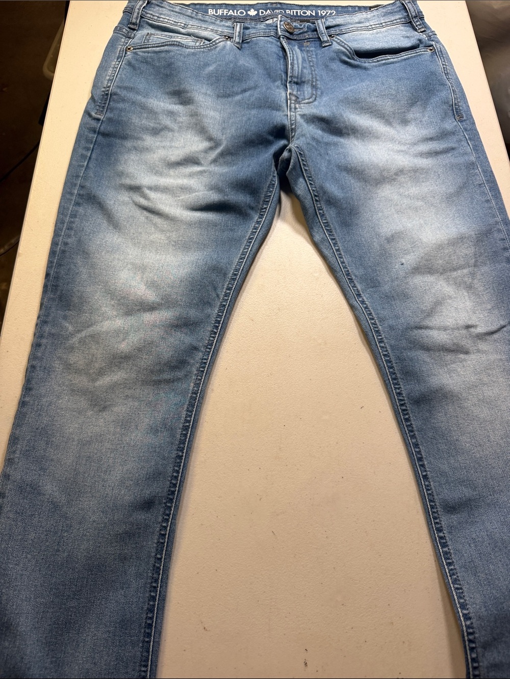 Buffalo David Bitton Men's Slim Jeans in Light Blue Wash